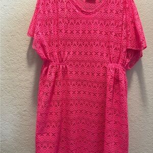 O’rageous girls hot pink swimsuit cover size small 7